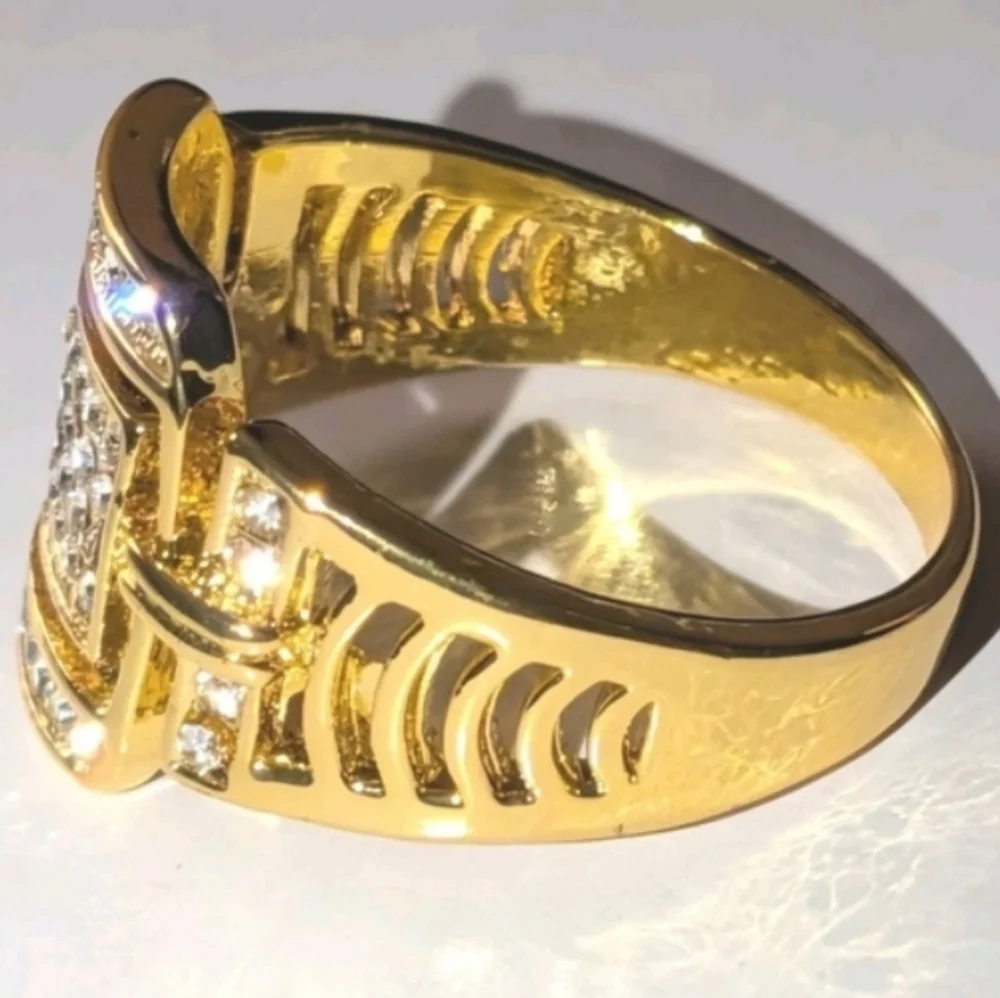 3ct round Cut Moissanite 14k Yellow Gold Plated Mens Royal Style Ring Sz 11